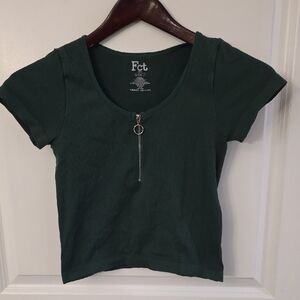 FCT Basics Green Top with Zipper
